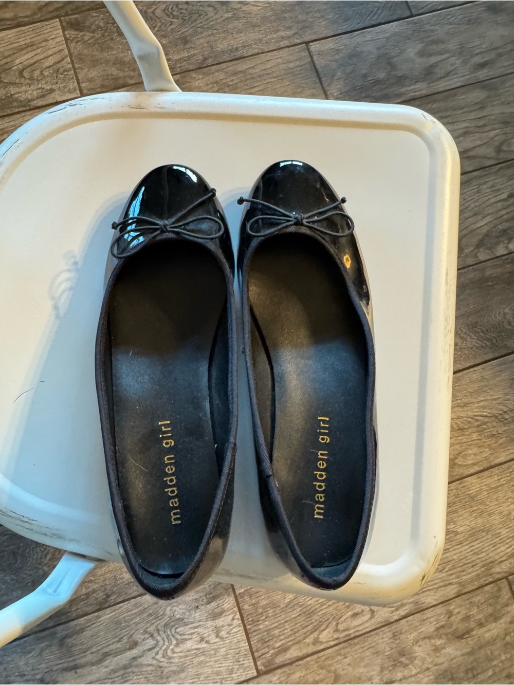 Madden Girl Black Patent Bow Ballet Flats
